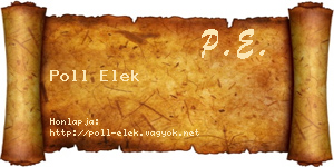 Poll Elek névjegykártya